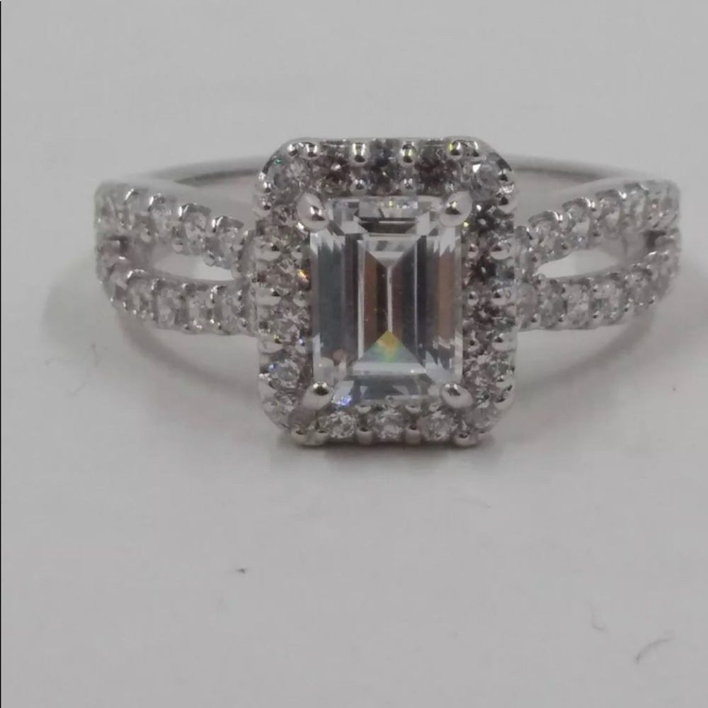 QVC Diamonique Platinum Clad ring